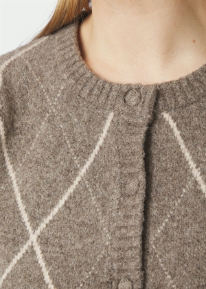 Koteas check knit cardigan Taupe Neo Noir